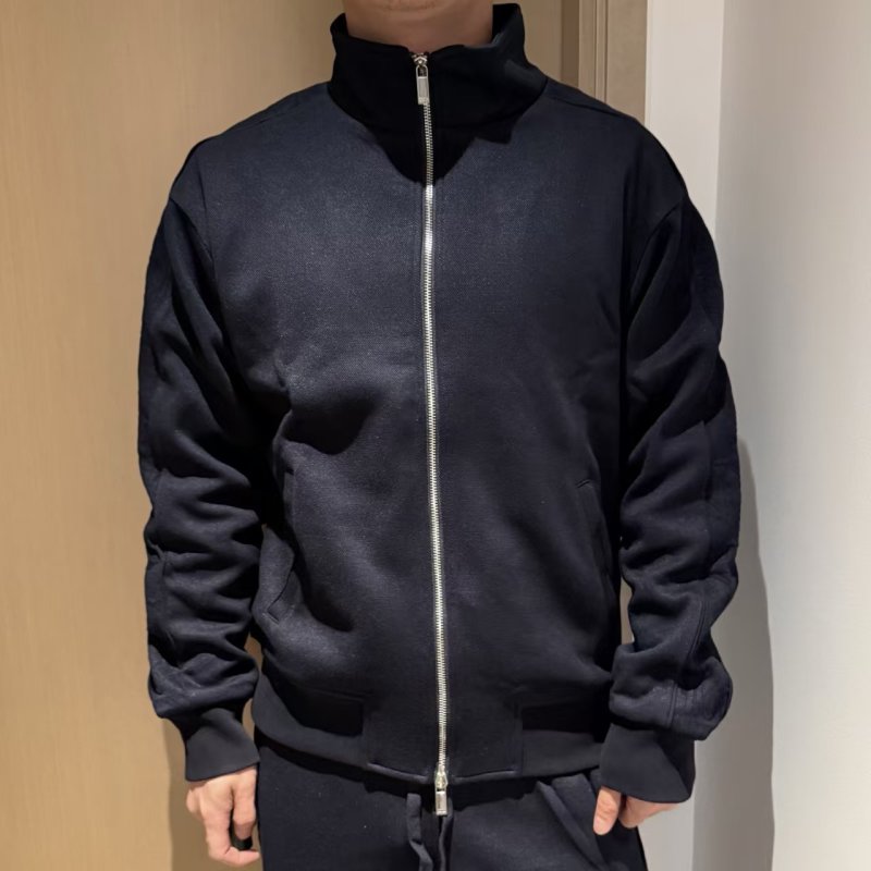Navy Full-Zip Track Jacket with Fleece Collar