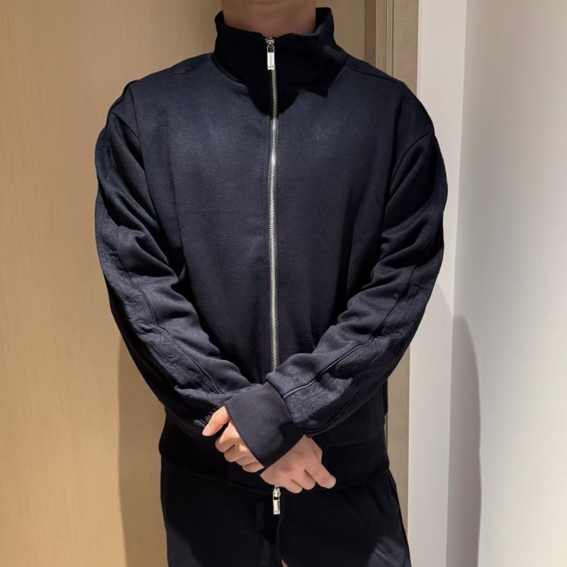 Navy Full-Zip Track Jacket with Fleece Collar view