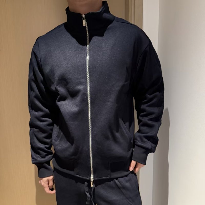 Navy Full-Zip Track Jacket with Fleece Collar view