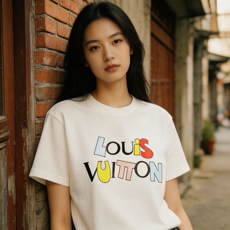 Louis Vuitton Colorblock Logo White T-Shirt view
