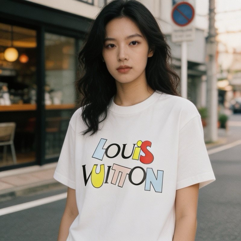 Louis Vuitton Colorblock Logo White T-Shirt view