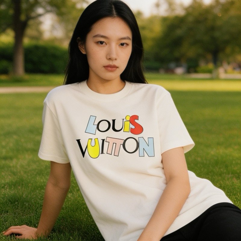 Louis Vuitton Colorblock Logo White T-Shirt view