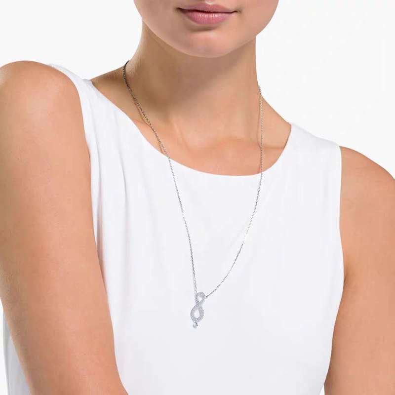 Swarovski Infinity Eternal Love Crystal Pendant Necklace Silver view