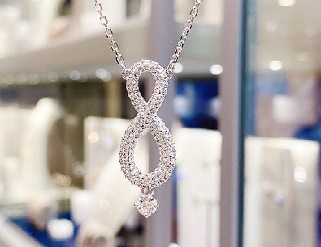 Swarovski Infinity Eternal Love Crystal Pendant Necklace Silver view