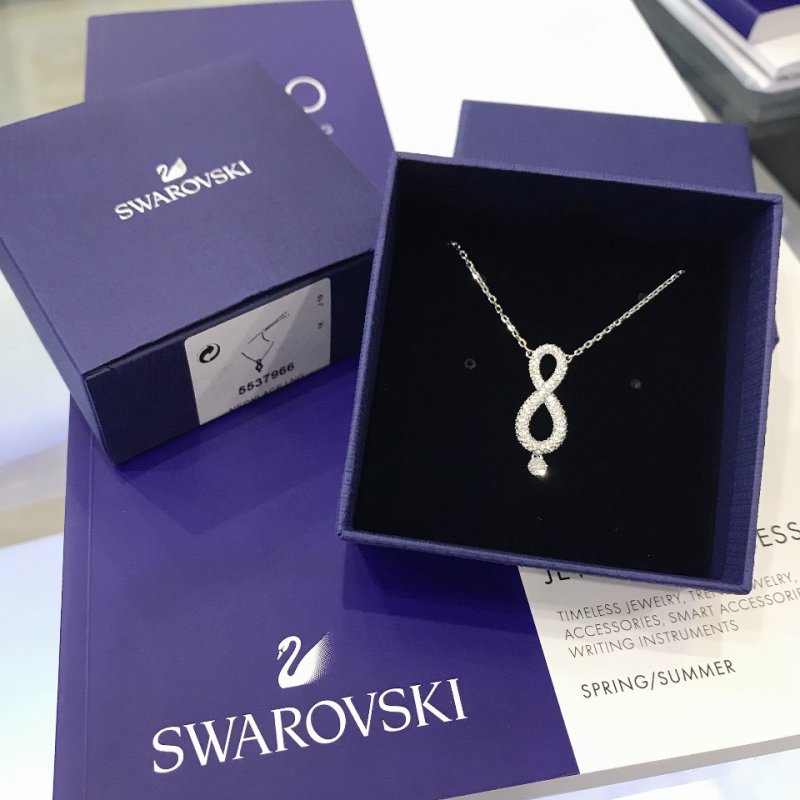 Swarovski Infinity Eternal Love Crystal Pendant Necklace Silver view