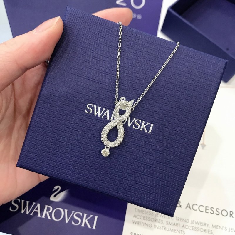 Swarovski Infinity Eternal Love Crystal Pendant Necklace Silver view