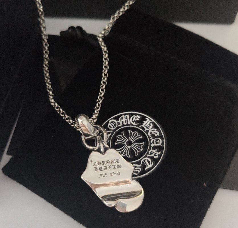 Chrome Hearts Tongue Pendant Silver Chain Necklace view