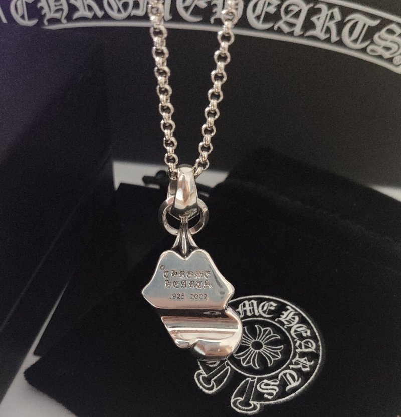 Chrome Hearts Tongue Pendant Silver Chain Necklace view