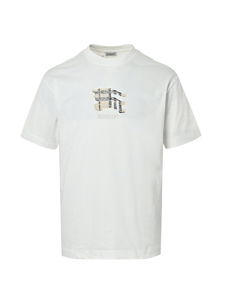Burberry Equestrian Embroidered White T-Shirt view