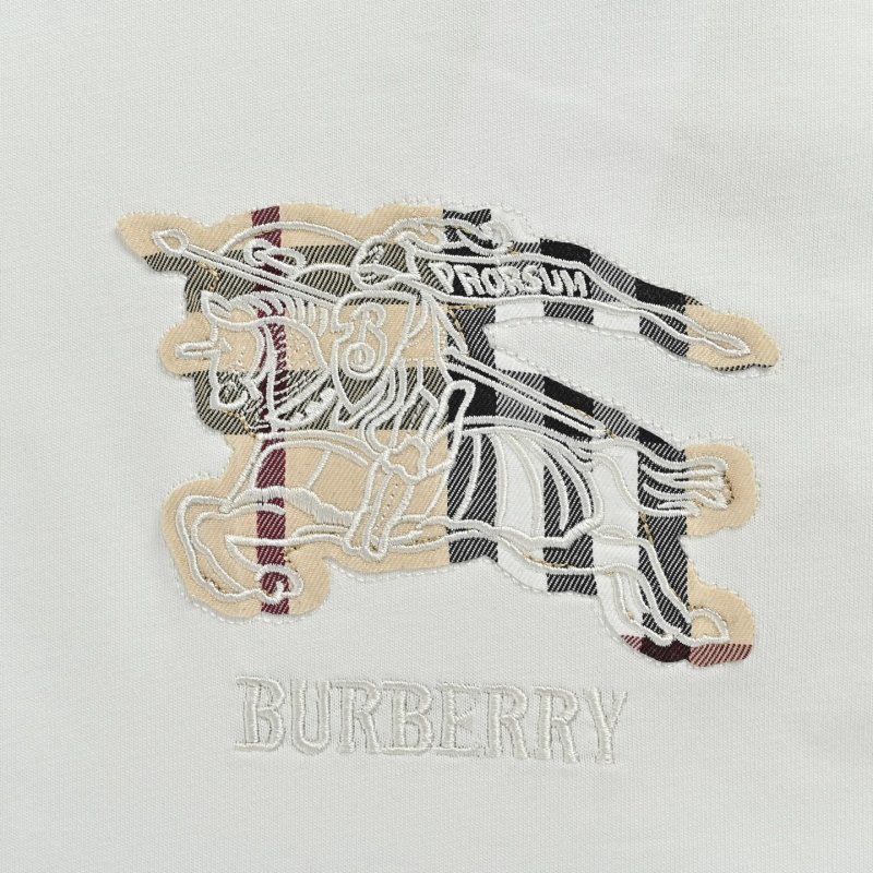 Burberry Equestrian Knight Embroidered T-Shirt White view
