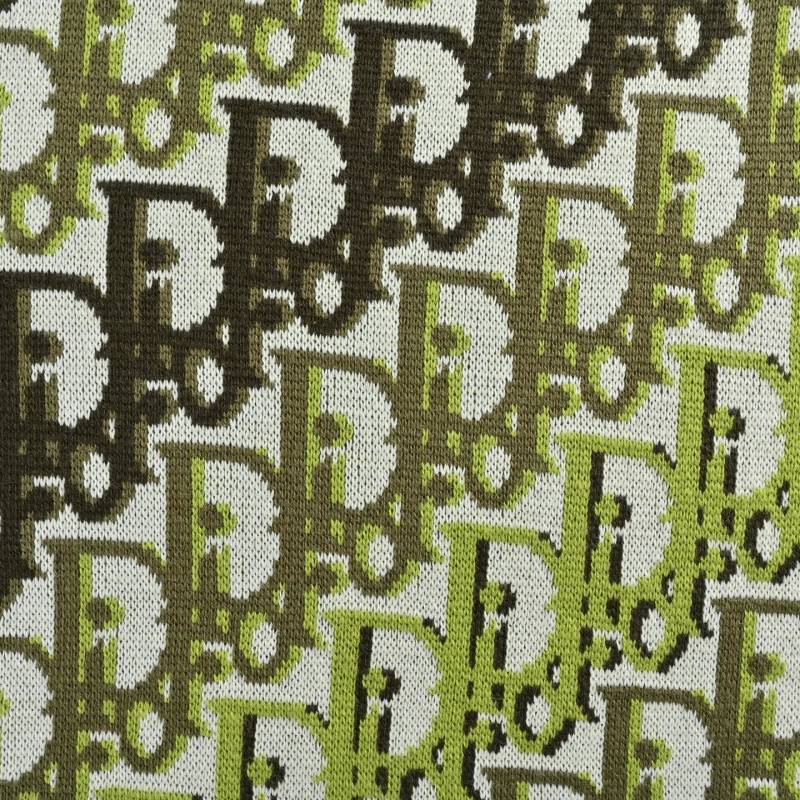 Dior Monogram Jacquard Wool Sweater - Sage Green view