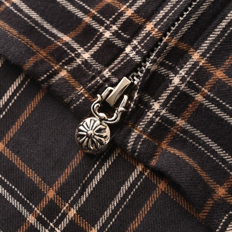 Black Plaid Short Sleeve Button-Up Shirt view