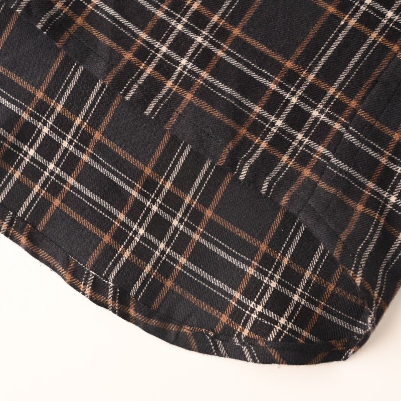 Black Plaid Short Sleeve Button-Up Shirt view