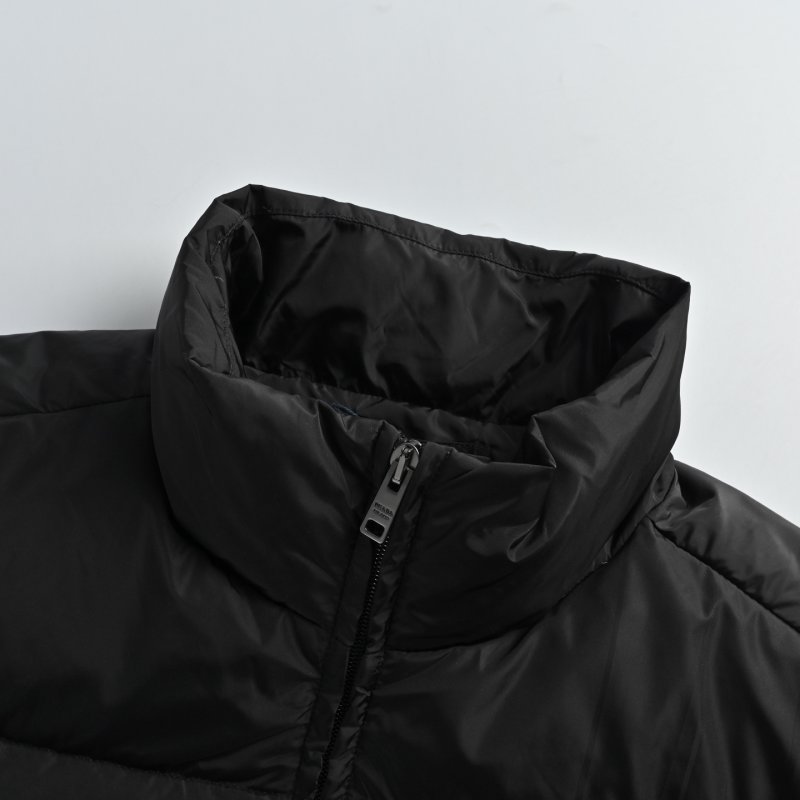 Prada Triangle Badge Quilted Down Jacket Black view
