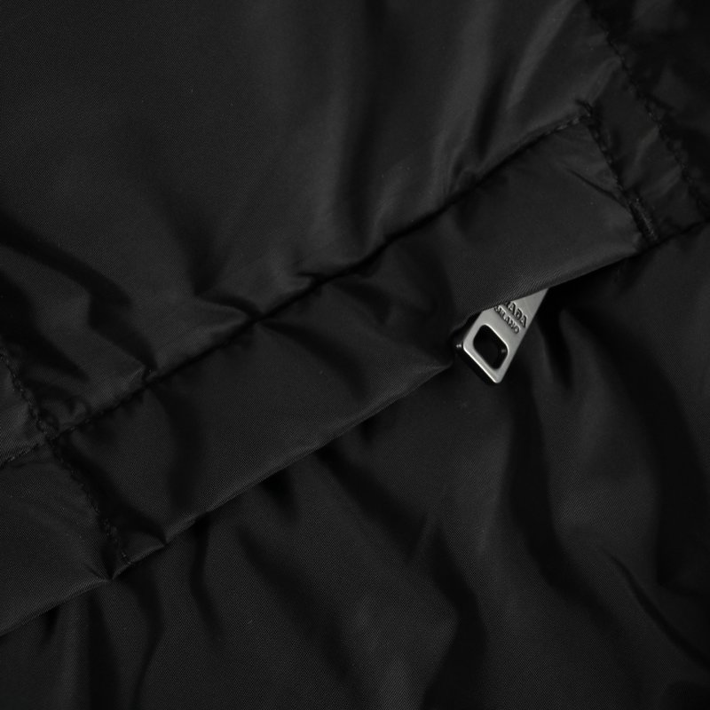 Prada Triangle Badge Quilted Down Jacket Black view