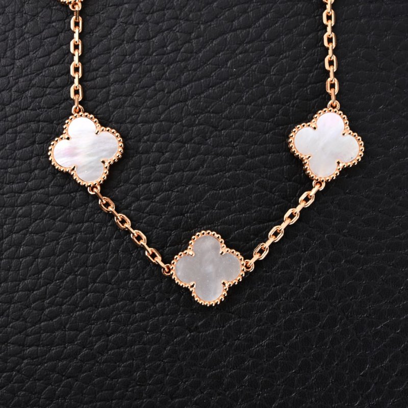 Van Cleef & Arpels Alhambra White Clover Bracelet - Gold Tone view
