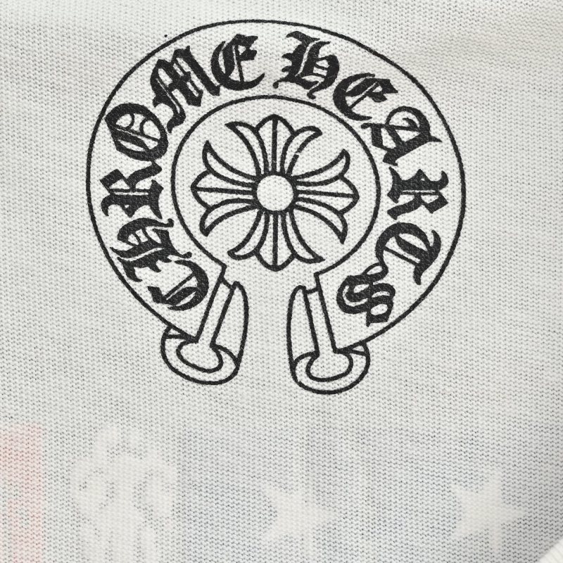 Chrome Hearts Vertical Flag Print Crew Neck T-Shirt White view