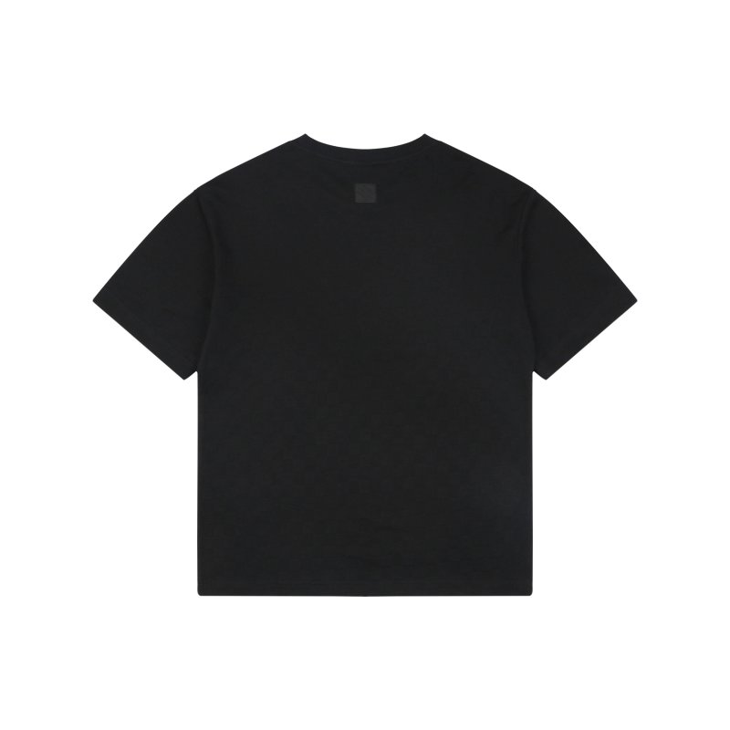 Black Oversized Graphic T-Shirt with Embroidered Design view