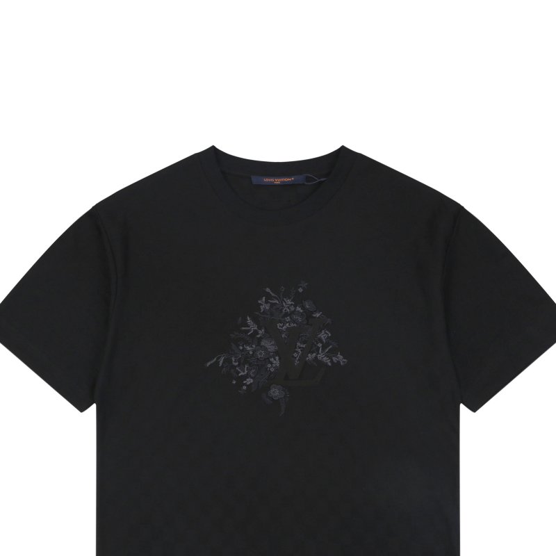 Black Oversized Graphic T-Shirt with Embroidered Design view