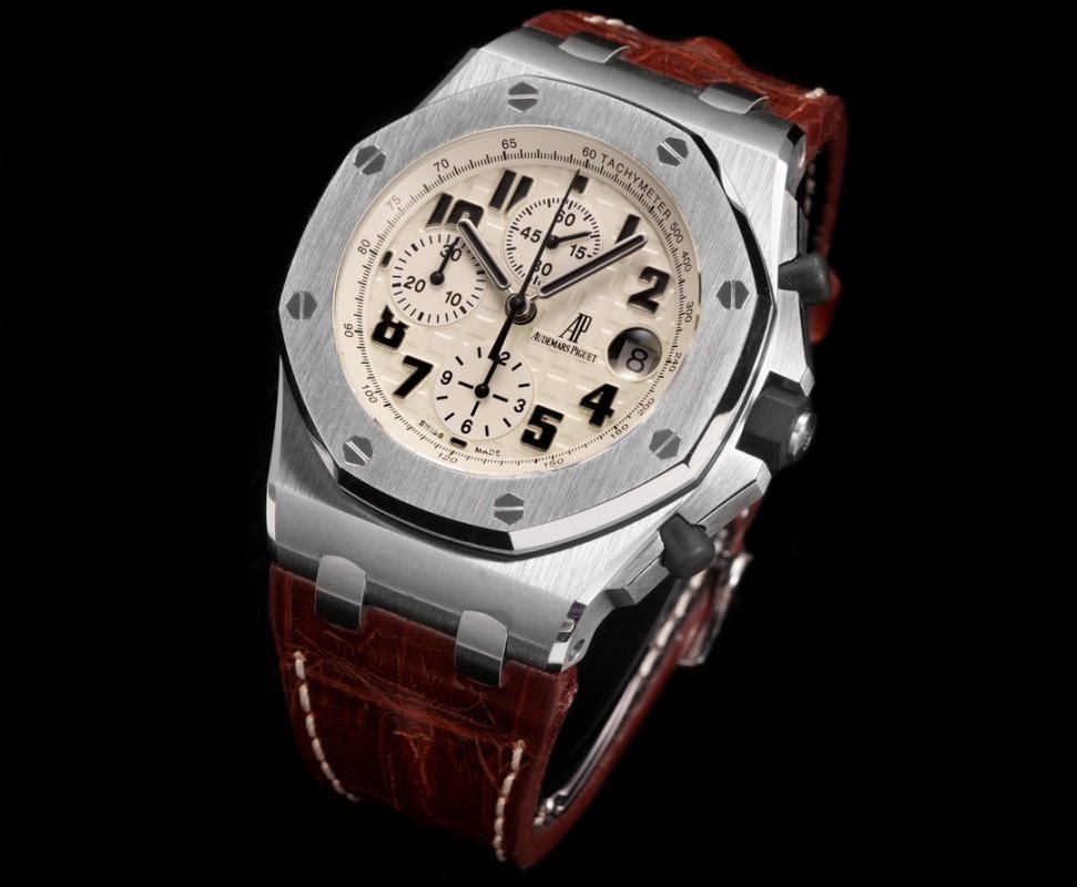 Audemars Piguet Royal Oak Offshore Chronograph Steel Brown Leather view