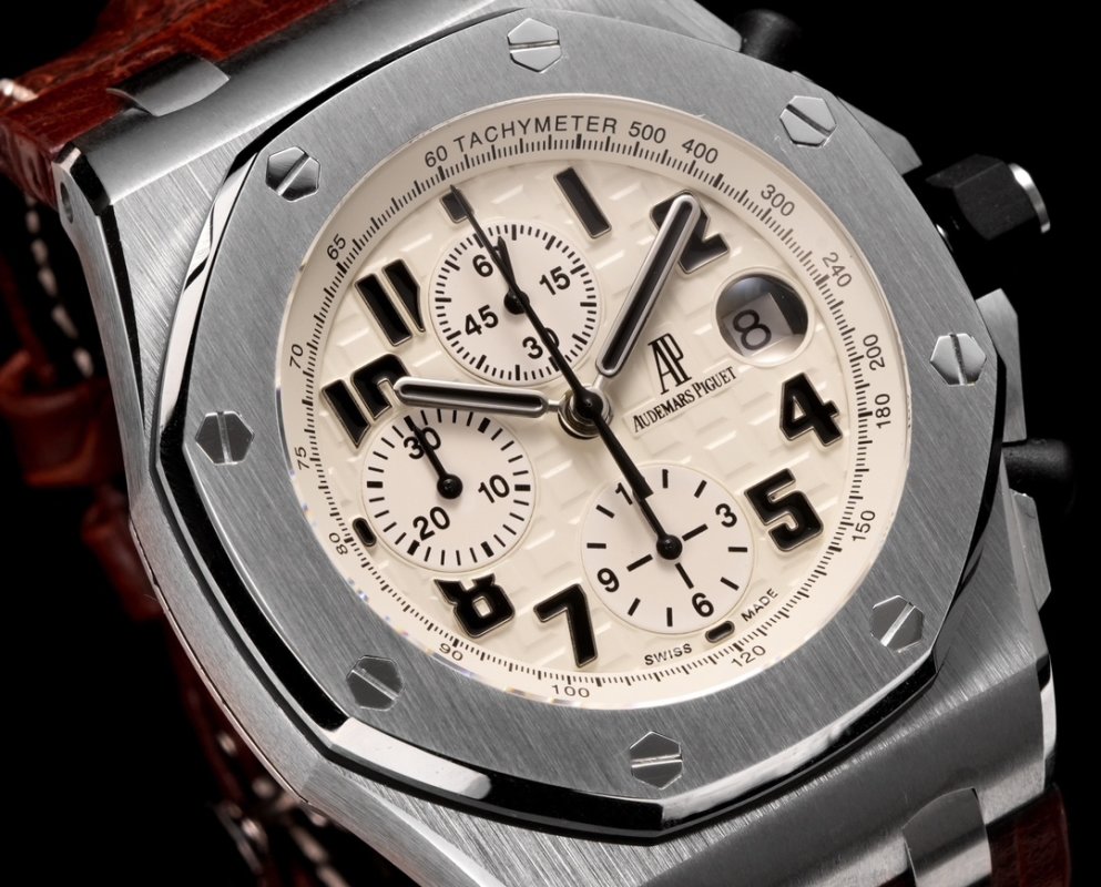 Audemars Piguet Royal Oak Offshore Chronograph Steel Brown Leather view