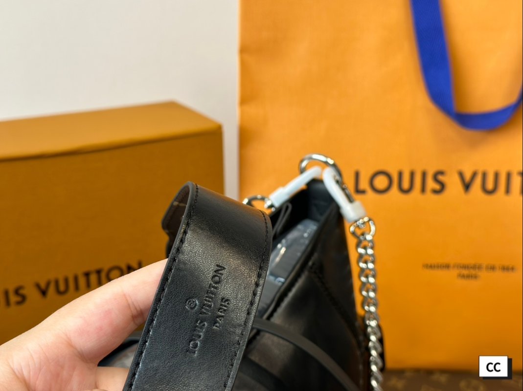 Louis Vuitton Black Leather Motorcycle-Inspired Shoulder Bag view