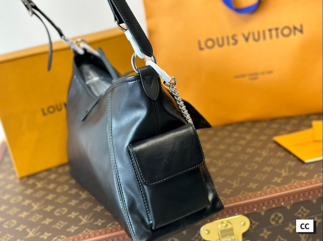 Louis Vuitton Black Leather Motorcycle-Inspired Shoulder Bag view