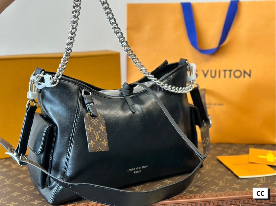 Louis Vuitton Black Leather Motorcycle-Inspired Shoulder Bag view