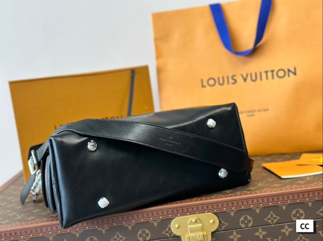 Louis Vuitton Black Leather Motorcycle-Inspired Shoulder Bag view