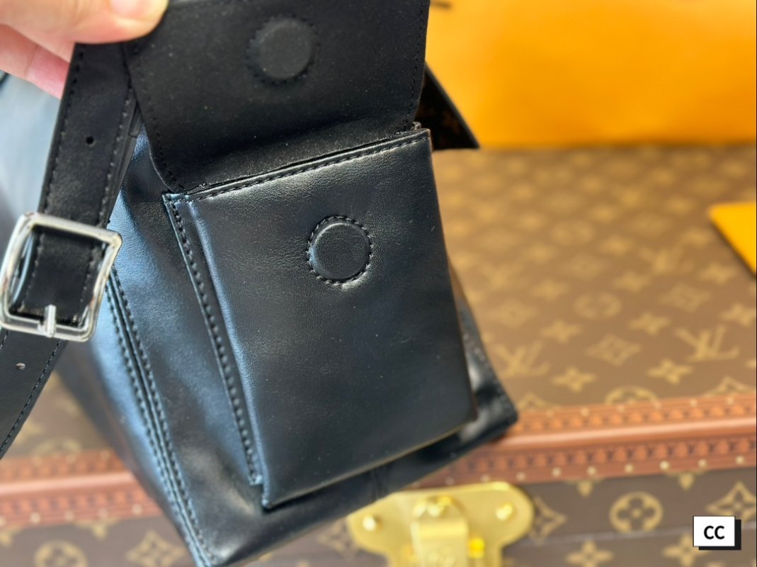 Louis Vuitton Black Leather Motorcycle-Inspired Shoulder Bag view