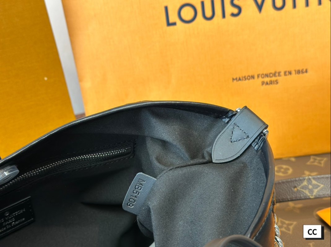 Louis Vuitton Black Leather Motorcycle-Inspired Shoulder Bag view