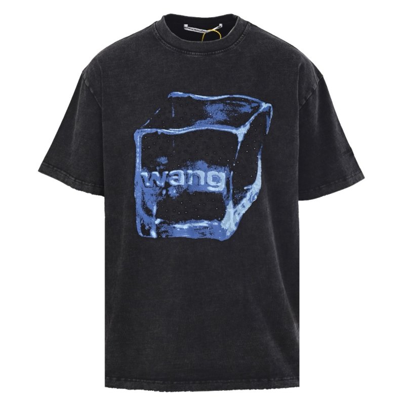 Alexander Wang Black Rhinestone Ice Cube Graphic T-Shirt
