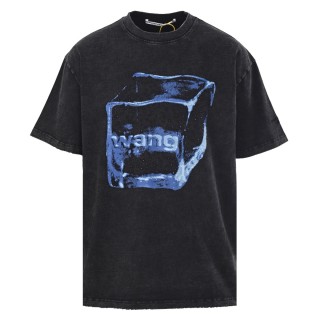 Alexander Wang Black Rhinestone Ice Cube Graphic T-Shirt
