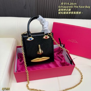 Schiaparelli The Face Bag Pink Metallic Leather view 3