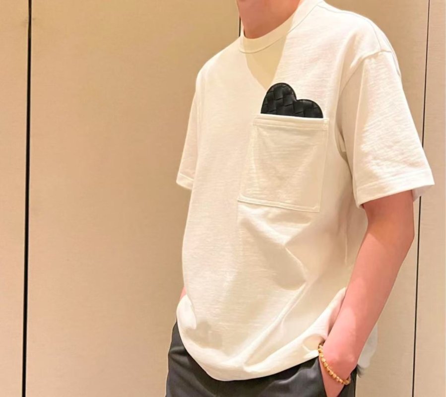 Cream Oversized T-Shirt with Black Pocket Detail view