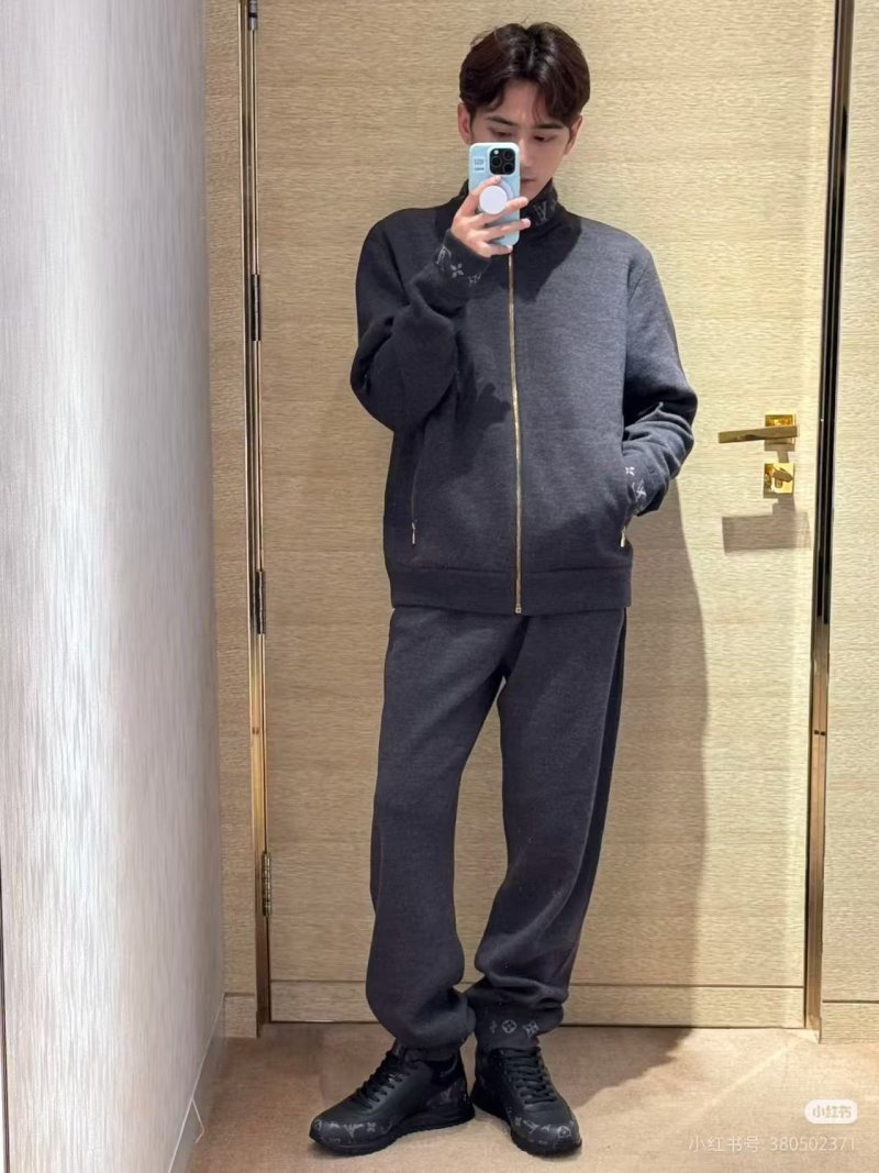 Black & Grey Zip-Up Track Jacket view