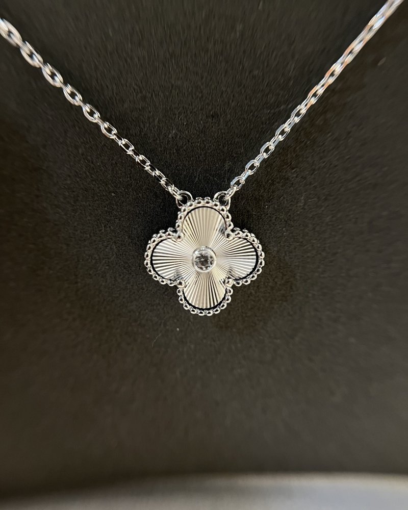 Van Cleef & Arpels Alhambra Silver Clover Pendant Necklace