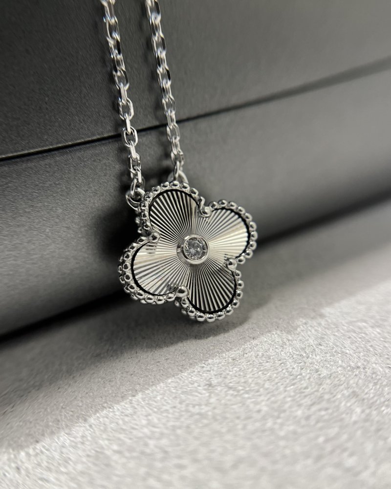 Van Cleef & Arpels Alhambra Silver Clover Pendant Necklace view