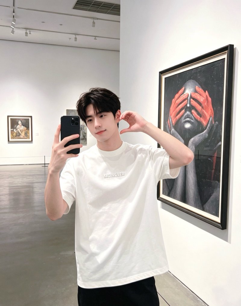 Moncler White Logo T-Shirt view