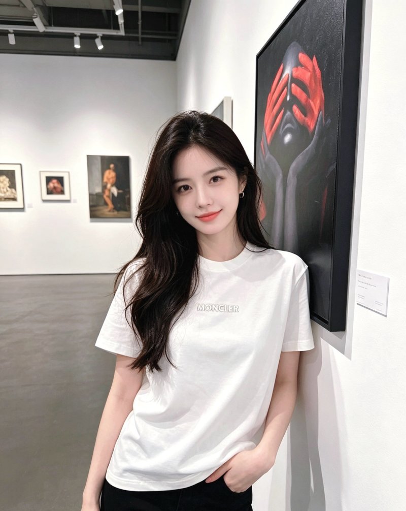 Moncler White Logo T-Shirt view