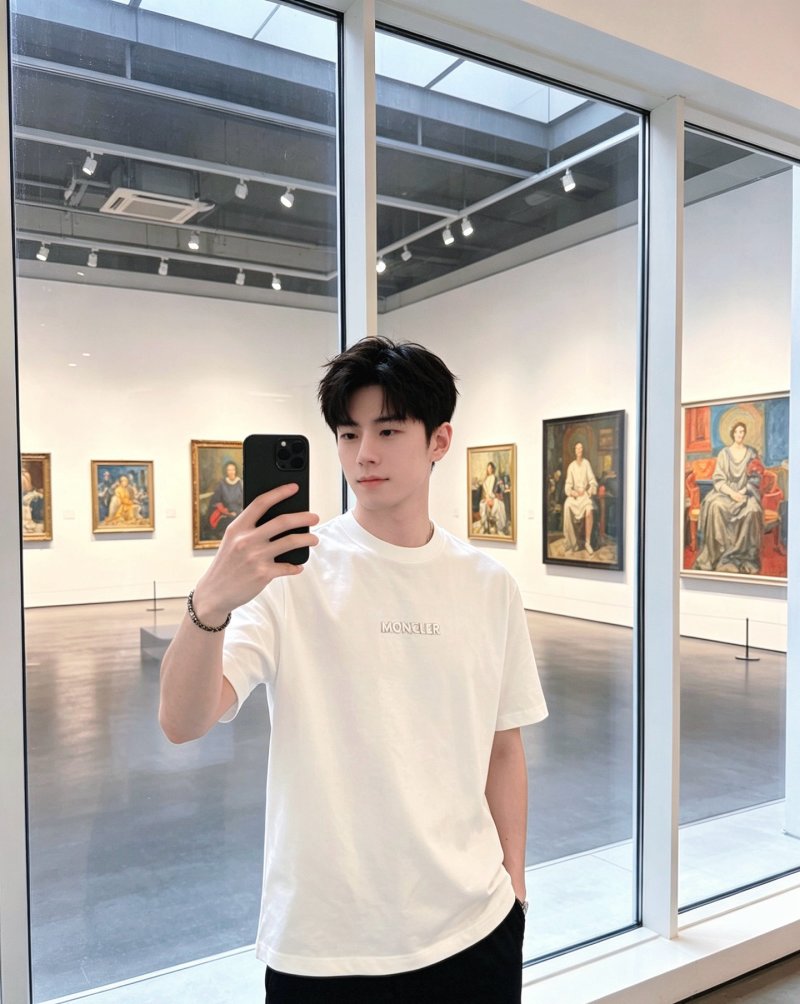 Moncler White Logo T-Shirt view