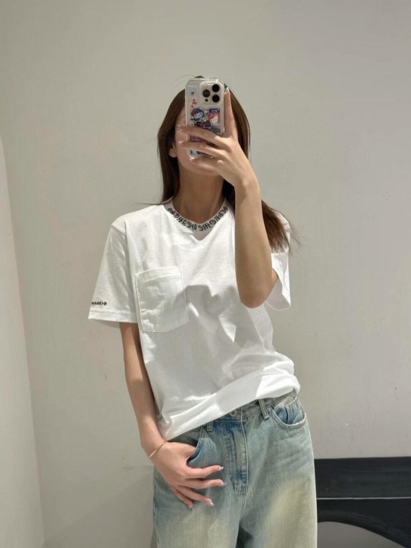 White Pocket Crewneck Short Sleeve T-Shirt