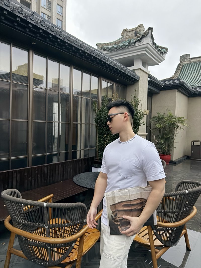 White Pocket Crewneck Short Sleeve T-Shirt view