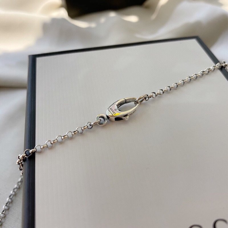 Gucci Double G Vintage Key Silver Necklace view