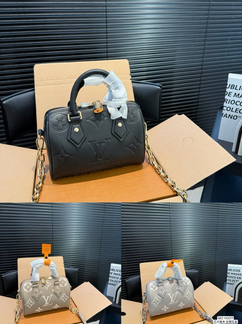 Louis Vuitton Speedy Monogram Embossed Black Handbag