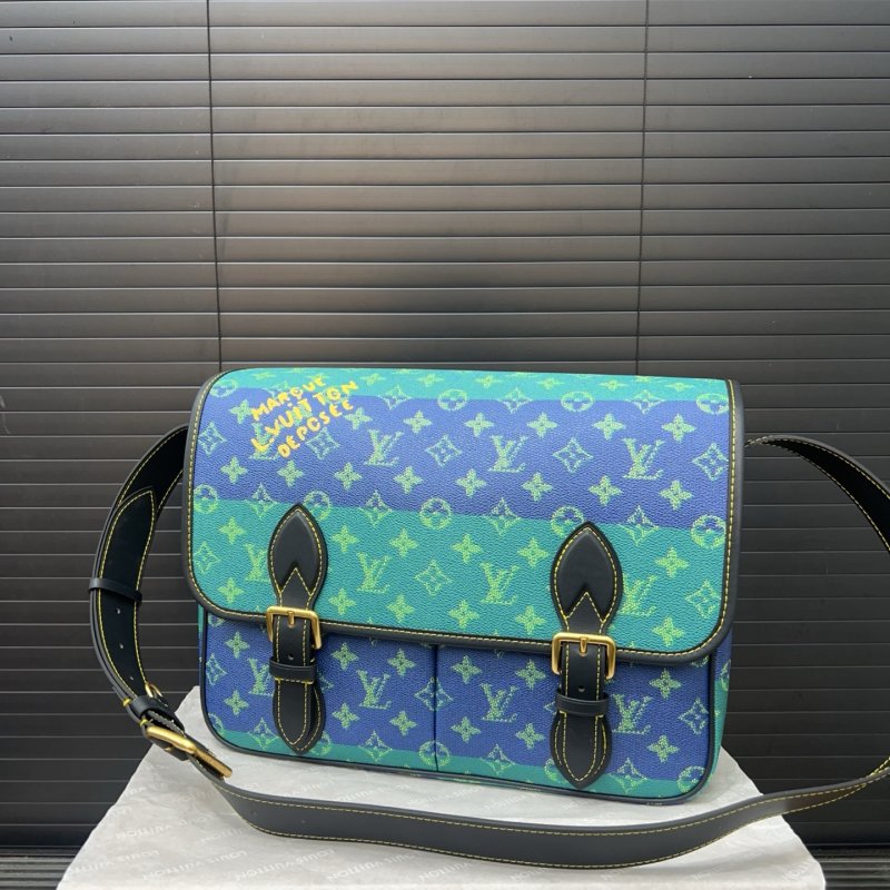 Louis Vuitton Monogram Heritage Satchel Blue Green view