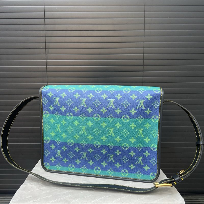 Louis Vuitton Monogram Heritage Satchel Blue Green view