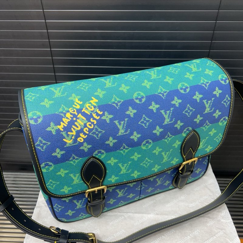 Louis Vuitton Monogram Heritage Satchel Blue Green view
