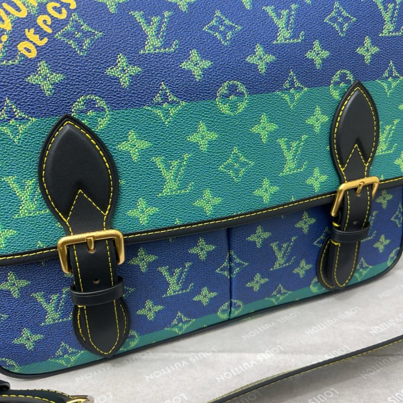 Louis Vuitton Monogram Heritage Satchel Blue Green view