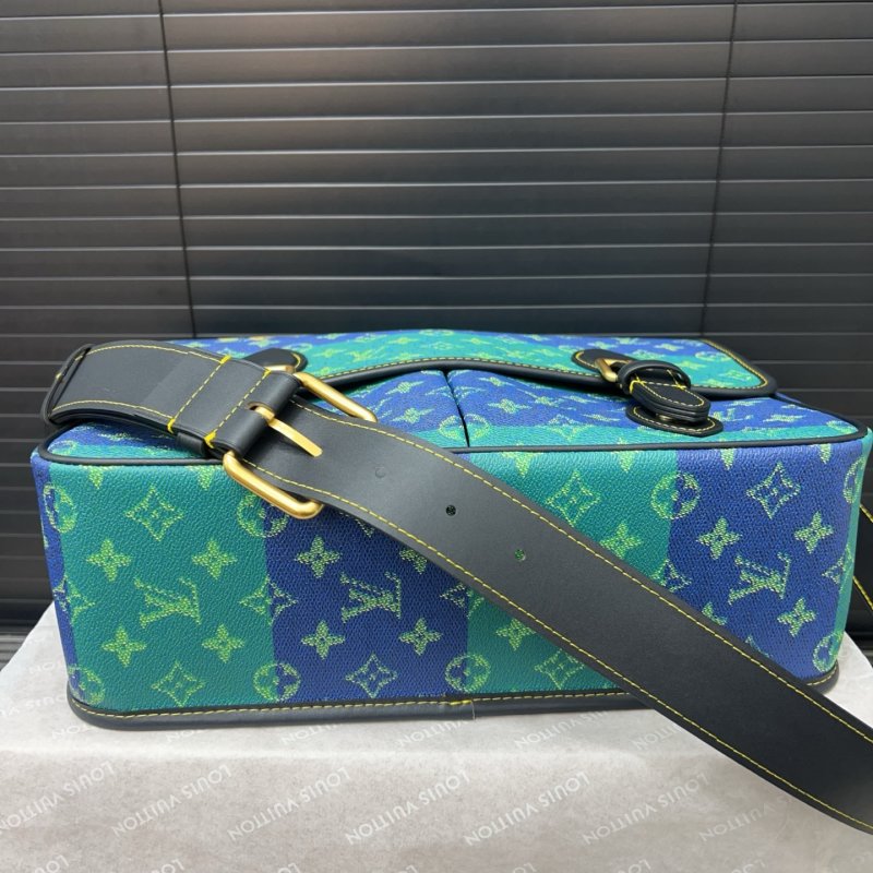 Louis Vuitton Monogram Heritage Satchel Blue Green view